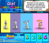 Play Olaf Colors Memory